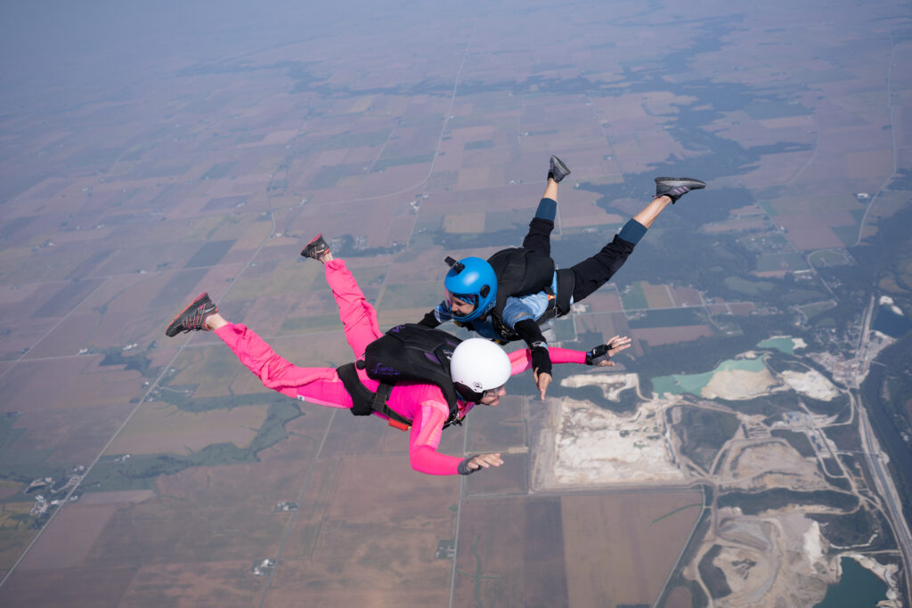 learning to skydive with Skydive Chicago's Advanced Freefall Program