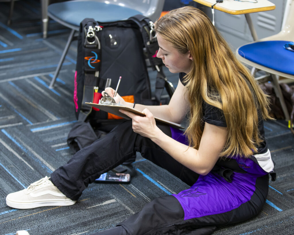 a student preparing to solo skydive at skydive chicago in ottawa, IL