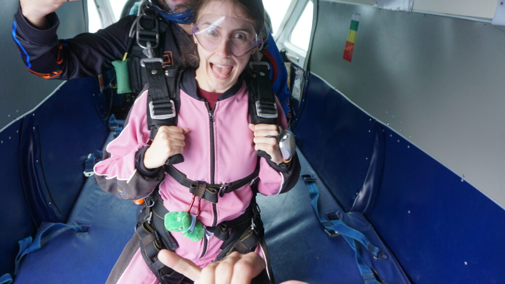 The look when someone receives a tandem first jump as a gift!